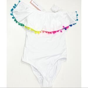 Pilyq Pom Pom Flutter One-Piece Swimsuit XS/S NWT